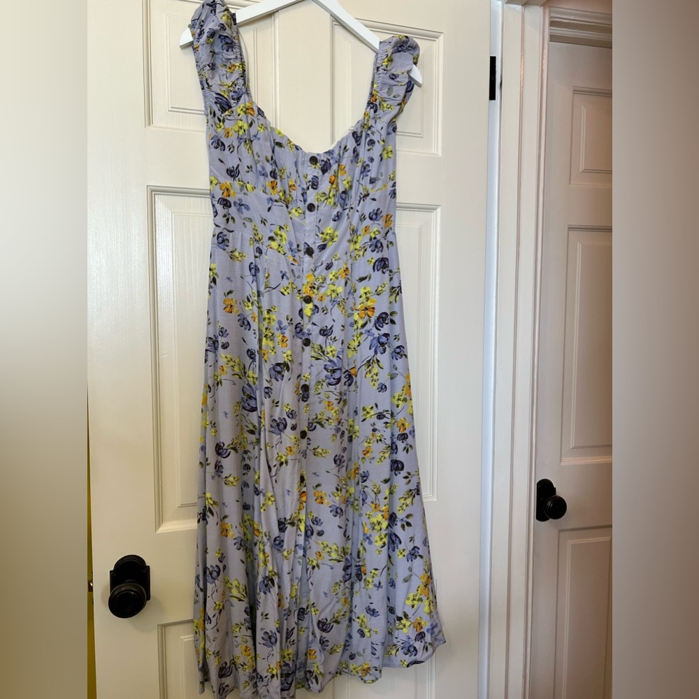 ASTR the Label purple floral button down spring/summer dress